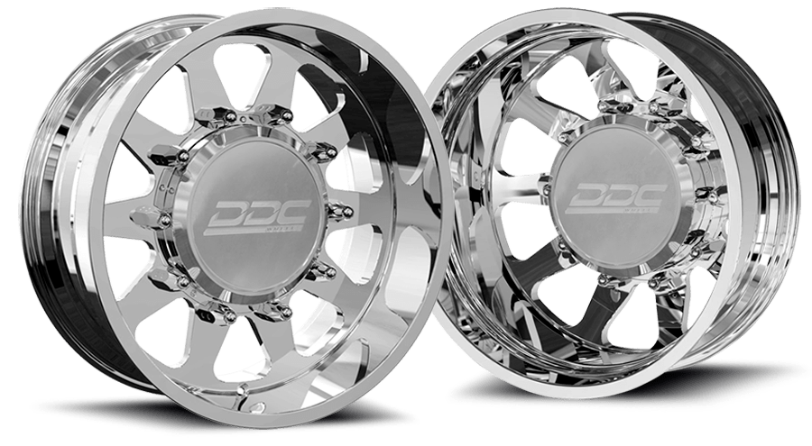 DDC | Dually Wheels The Ten Forged 22x8.25 8x165 Polished SS Fronts 94 - 18 Dodge Ram 3500 92 - 10 Silverado / Sierra 3500 87 - 97 Ford F - 350 - Sniper Custom Trucks