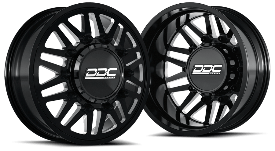 DDC | Dually Wheels Aftermath Black / Milled 22X8.25 8X210 Silverado / Sierra 11 - 25 - Sniper Custom Trucks