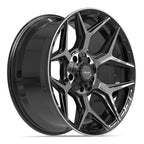 4PLAY 4P06 20x9 5x127 + 5x139.7 0et Gloss Black Brushed with Tinted Clear Wheel