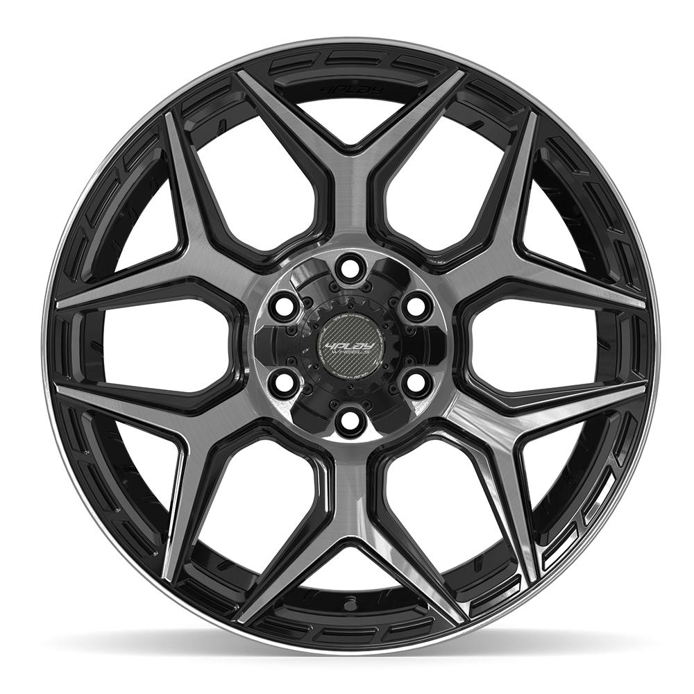 4PLAY 4P06 20x9 6x135 + 6x139.7 0et Gloss Black Brushed with Tinted Clear Wheel