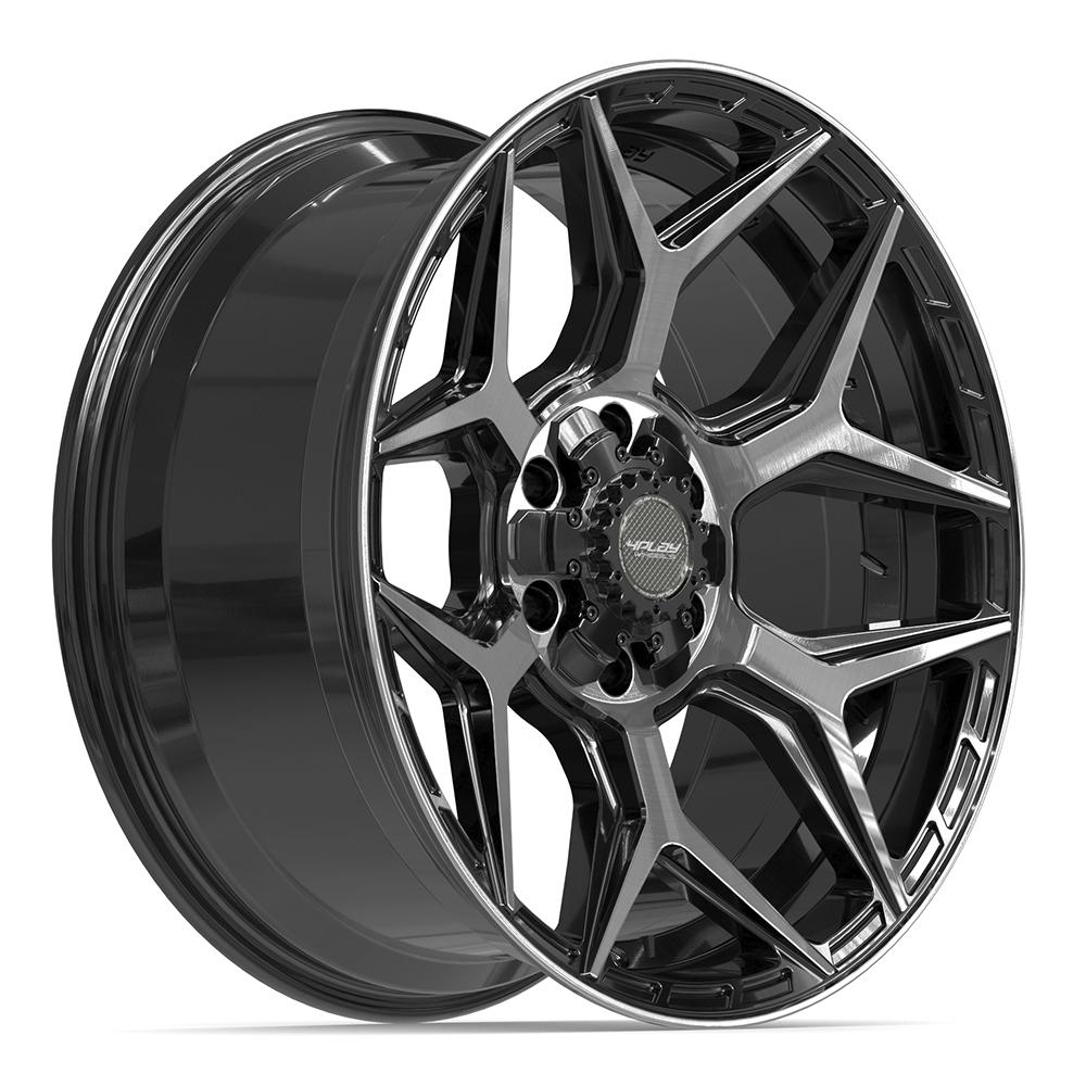 4PLAY 4P06 20x9 6x135 + 6x139.7 0et Gloss Black Brushed with Tinted Clear Wheel