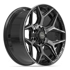 4PLAY 4P06 20x9 6x135 + 6x139.7 0et Gloss Black Brushed with Tinted Clear Wheel