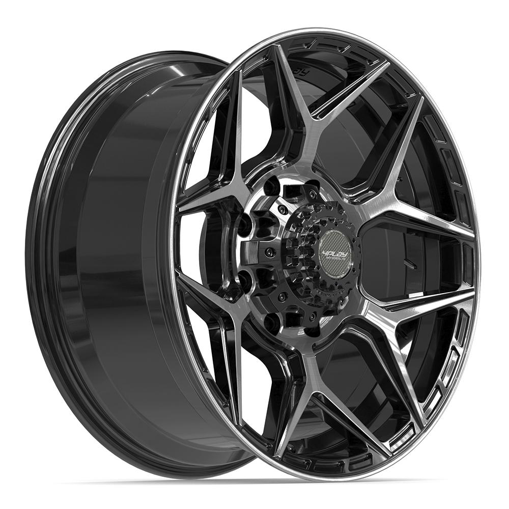 4PLAY 4P06 20x9 8x180 0et Gloss Black Brushed with Tinted Clear Wheel