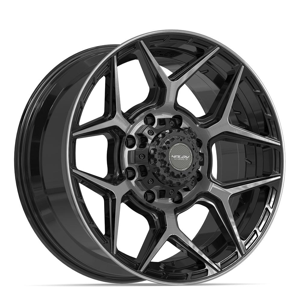 4PLAY 4P06 20x9 8x165.1 0et Gloss Black Brushed with Tinted Clear Wheel