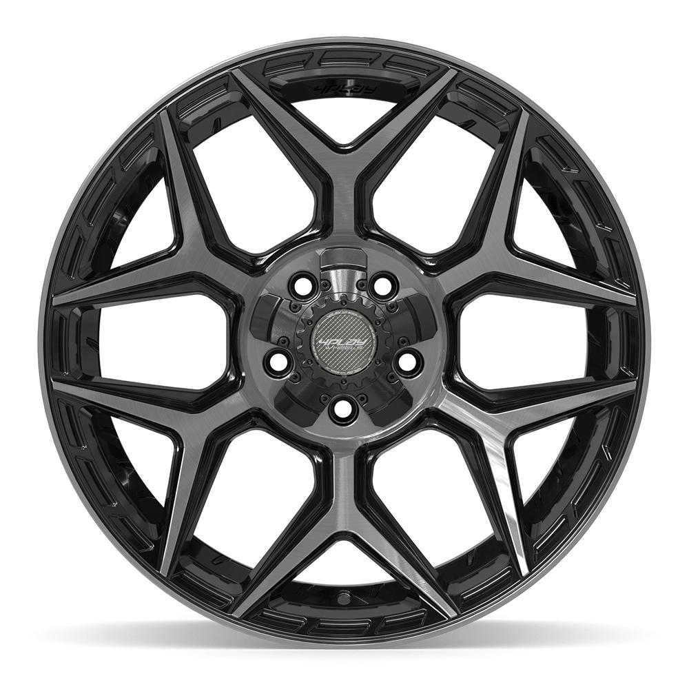 4PLAY 4P06 20x10 5x127 + 5x139.7 -18et Gloss Black Brushed with Tinted Clear Wheel