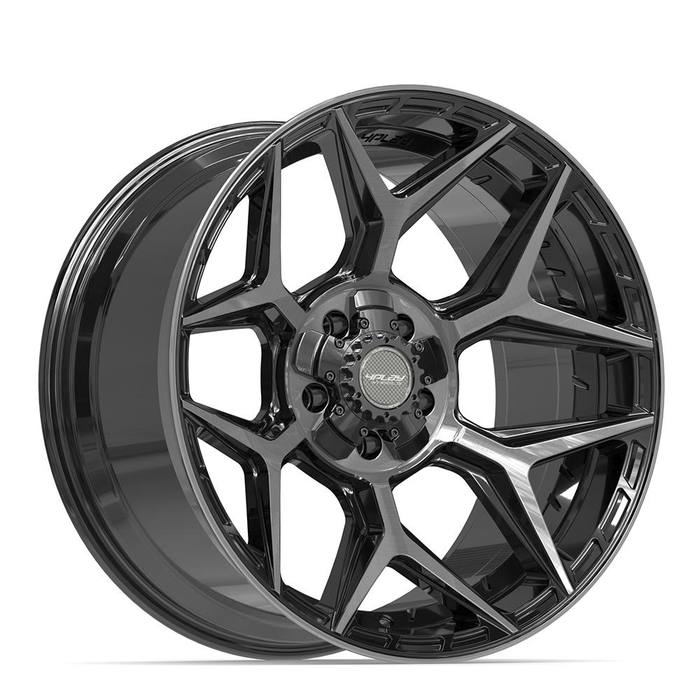 4PLAY 4P06 20x10 5x127 + 5x139.7 -18et Gloss Black Brushed with Tinted Clear Wheel