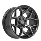 4PLAY 4P06 20x10 5x127 + 5x139.7 -18et Gloss Black Brushed with Tinted Clear Wheel