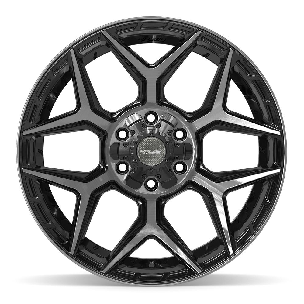 4PLAY 4P06 20x10 6x135 + 6x139.7 -18et Gloss Black Brushed with Tinted Clear Wheel