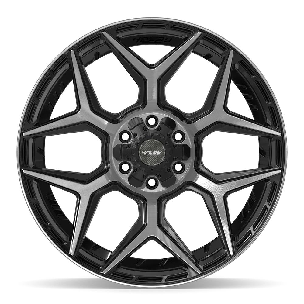 4PLAY 4P06 22x9 6x135 + 6x139.7 12et Gloss Black Brushed with Tinted Clear Wheel