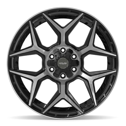 4PLAY 4P06 22x9 6x135 + 6x139.7 12et Gloss Black Brushed with Tinted Clear Wheel