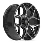 4PLAY 4P06 22x9 6x135 + 6x139.7 12et Gloss Black Brushed with Tinted Clear Wheel
