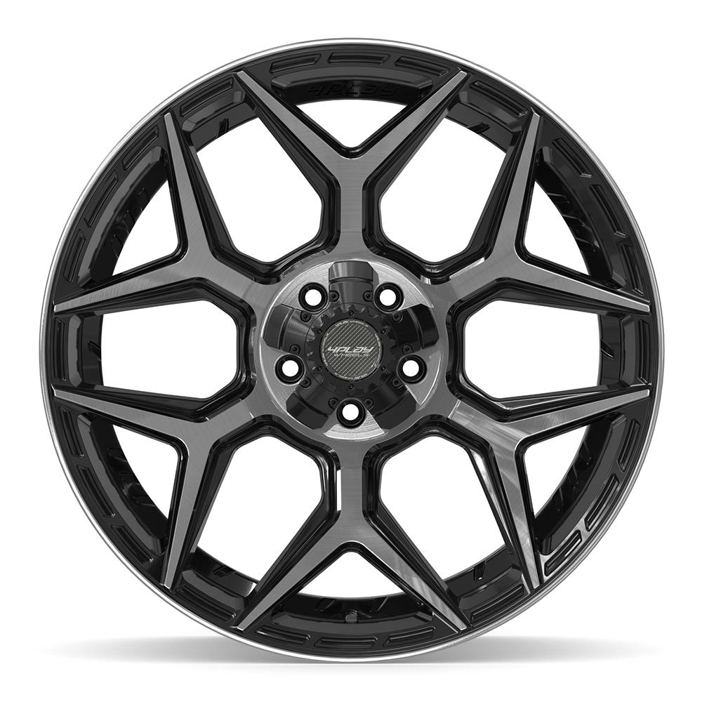 4PLAY 4P06 22x10 5x127 + 5x139.7 -18et Gloss Black Brushed with Tinted Clear Wheel