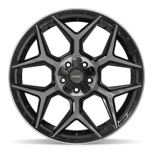 4PLAY 4P06 22x10 5x127 + 5x139.7 -18et Gloss Black Brushed with Tinted Clear Wheel