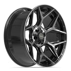 4PLAY 4P06 22x10 5x127 + 5x139.7 -18et Gloss Black Brushed with Tinted Clear Wheel