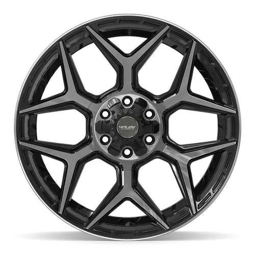 4PLAY 4P06 22x10 6x135 + 6x139.7 -18et Gloss Black Brushed with Tinted Clear Wheel