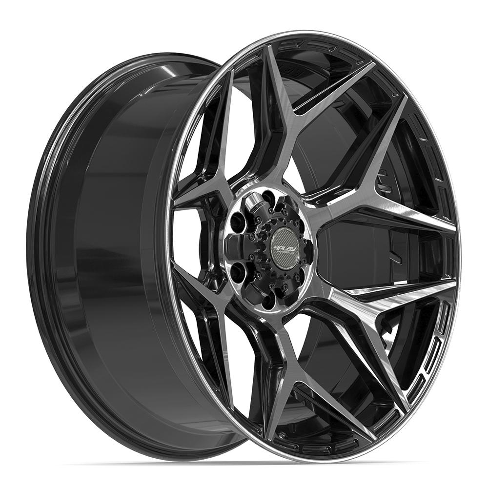 4PLAY 4P06 22x10 6x135 + 6x139.7 -18et Gloss Black Brushed with Tinted Clear Wheel