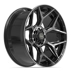 4PLAY 4P06 22x10 6x135 + 6x139.7 -18et Gloss Black Brushed with Tinted Clear Wheel
