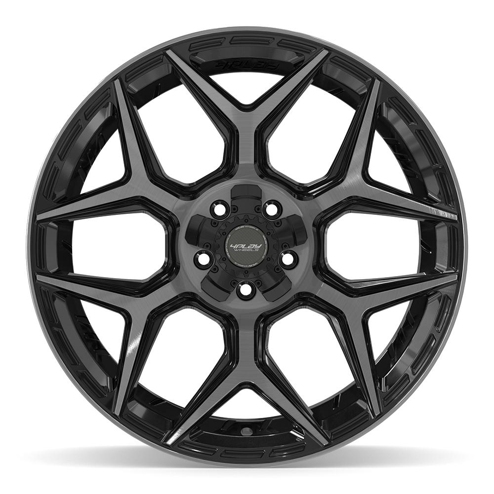 4PLAY 4P06 22x12 5x127 + 5x139.7 -44et Gloss Black Brushed with Tinted Clear Wheel