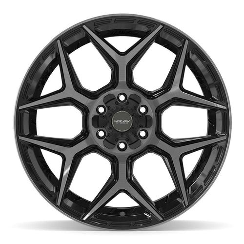 4PLAY 4P06 22x12 6x135 + 6x139.7 -44et Gloss Black Brushed with Tinted Clear Wheel