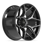 4PLAY 4P06 24x12 6x135 + 6x139.7 -44et Gloss Black Brushed with Tinted Clear Wheel