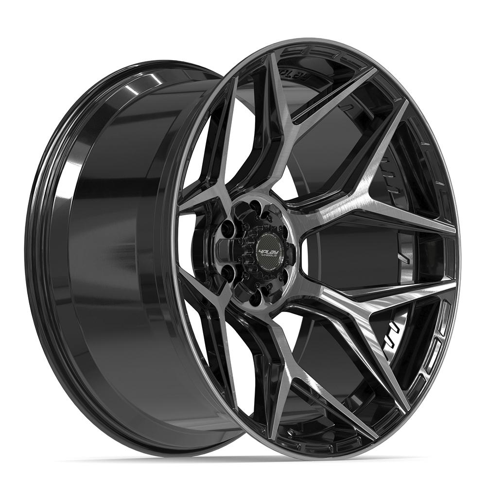 4PLAY 4P06 24x12 6x135 + 6x139.7 -44et Gloss Black Brushed with Tinted Clear Wheel