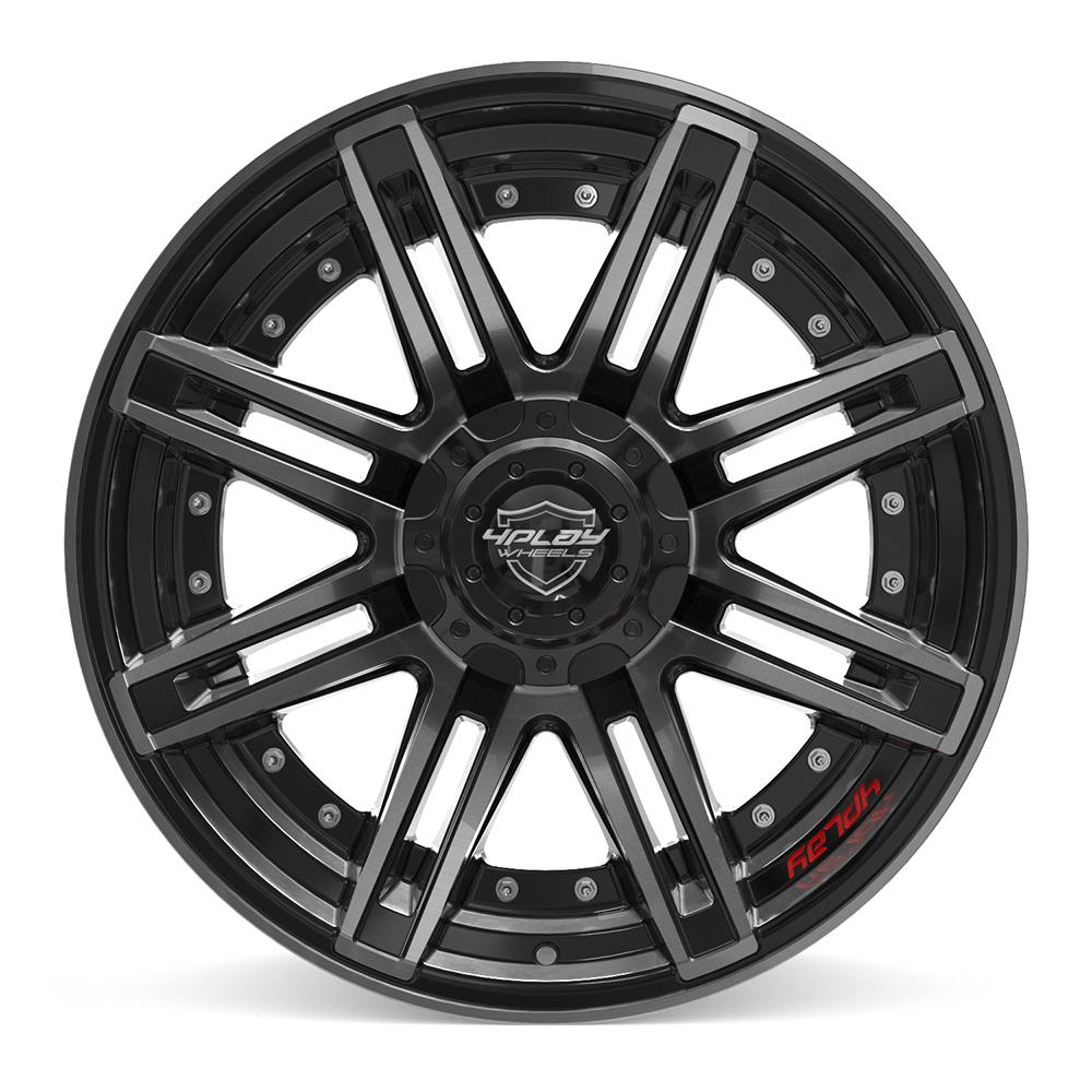 4PLAY 4P08 20x10 6x135 + 6x139.7 -18et Gloss Black Brushed with Tinted Clear Wheel