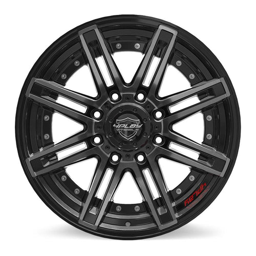 4PLAY 4P08 20x10 8x170 -24et Gloss Black Brushed with Tinted Clear Wheel