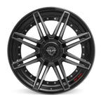 4PLAY 4P08 22x10 6x135 + 6x139.7 -18et Gloss Black Brushed with Tinted Clear Wheel