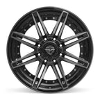4PLAY 4P08 22x10 8x165.1 -24et Gloss Black Brushed with Tinted Clear Wheel