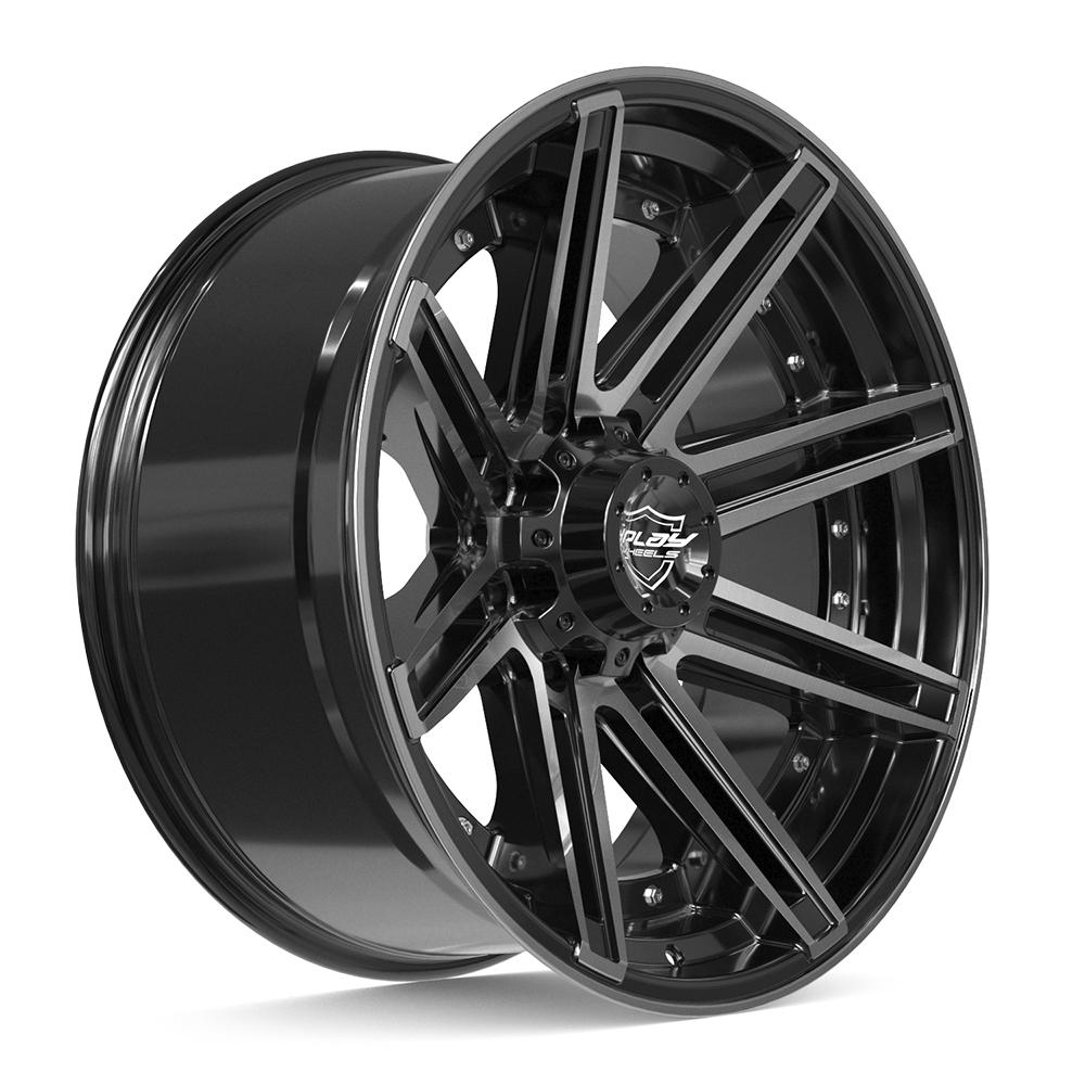 4PLAY 4P08 22x10 8x165.1 -24et Gloss Black Brushed with Tinted Clear Wheel