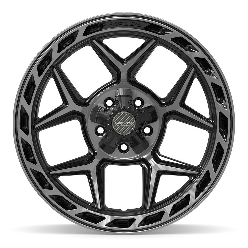 4PLAY 4P55 20x10 5x127 + 5x139.7 -18et Gloss Black Brushed with Tinted Clear Wheel