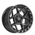 4PLAY 4P55 20x10 5x127 + 5x139.7 -18et Gloss Black Brushed with Tinted Clear Wheel