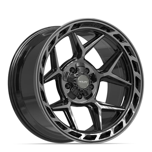 4PLAY 4P55 20x10 5x127 + 5x139.7 - 18et Gloss Black Brushed with Tinted Clear Wheel - Sniper Custom Trucks