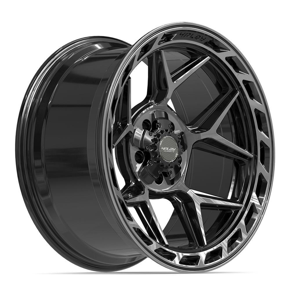 4PLAY 4P55 20x10 5x127 + 5x139.7 -18et Gloss Black Brushed with Tinted Clear Wheel