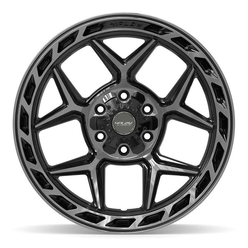 4PLAY 4P55 20x10 6x135 + 6x139.7 - 18et Gloss Black Brushed with Tinted Clear Wheel - Sniper Custom Trucks