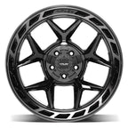 4PLAY 4P55 20x12 5x127 + 5x139.7 -44et Gloss Black Brushed with Tinted Clear Wheel