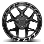 4PLAY 4P55 20x12 6x135 + 6x139.7 -44et Gloss Black Brushed with Tinted Clear Wheel