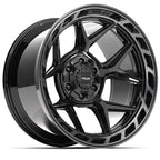4PLAY 4P55 20x12 6x135 + 6x139.7 -44et Gloss Black Brushed with Tinted Clear Wheel