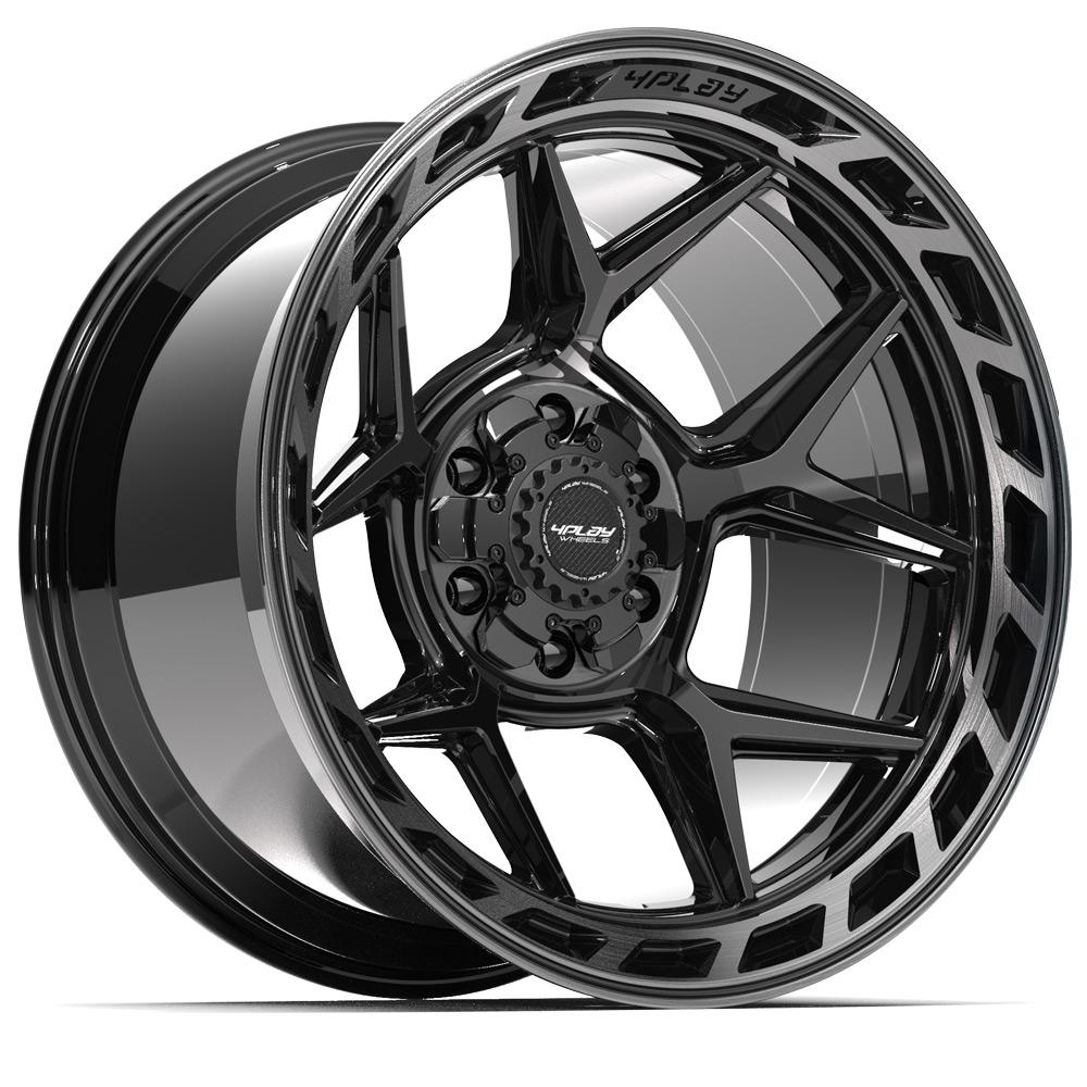 4PLAY 4P55 20x12 6x135 + 6x139.7 -44et Gloss Black Brushed with Tinted Clear Wheel