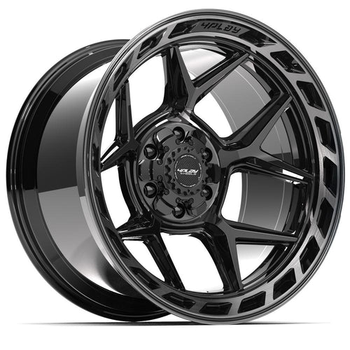 4PLAY 4P55 20x12 6x135 + 6x139.7 - 44et Gloss Black Brushed with Tinted Clear Wheel - Sniper Custom Trucks