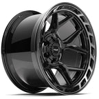 4PLAY 4P55 20x12 6x135 + 6x139.7 -44et Gloss Black Brushed with Tinted Clear Wheel