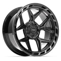 4PLAY 4P55 22x10 6x135 + 6x139.7 -18et Gloss Black Brushed with Tinted Clear Wheel