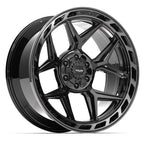 4PLAY 4P55 22x10 6x135 + 6x139.7 -18et Gloss Black Brushed with Tinted Clear Wheel