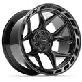 4PLAY 4P55 22x12 6x135 + 6x139.7 -44et Gloss Black Brushed with Tinted Clear Wheel