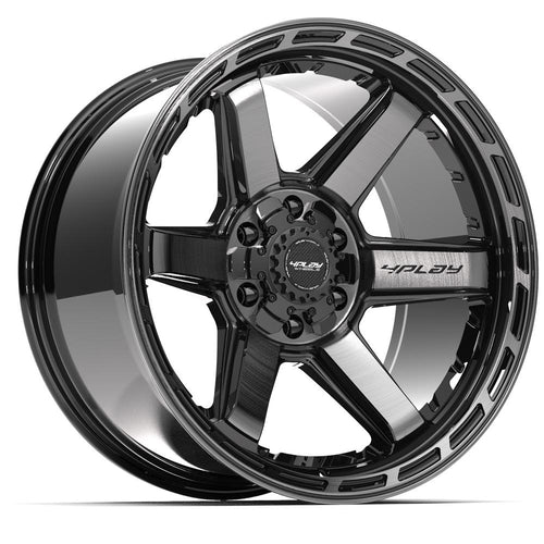 4PLAY 4P63 20x10 5x127 + 5x139.7 - 18et Gloss Black Brushed with Tinted Clear Wheel - Sniper Custom Trucks