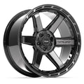 4PLAY 4P63 22x10 5x127 + 5x139.7 -18et Gloss Black Brushed with Tinted Clear Wheel