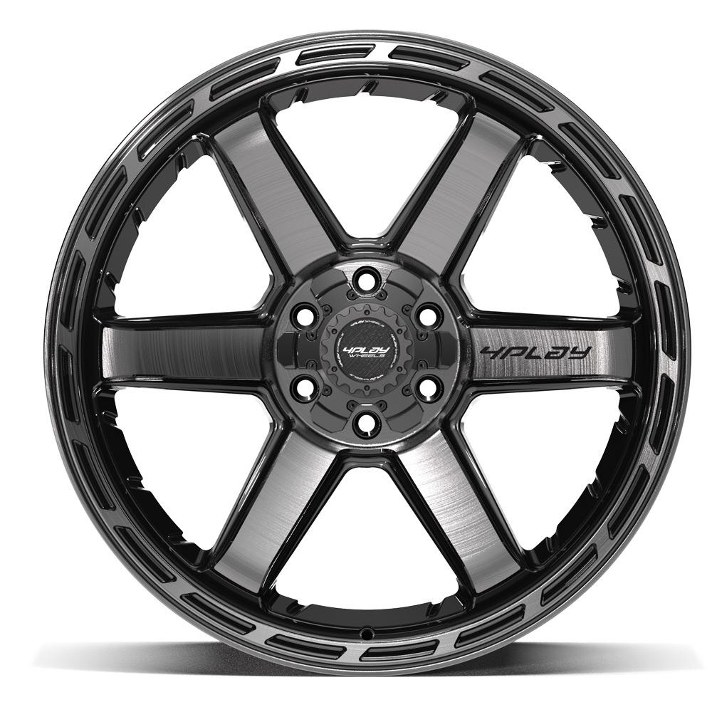 4PLAY 4P63 22x10 6x135 + 6x139.7 -18et Gloss Black Brushed with Tinted Clear Wheel