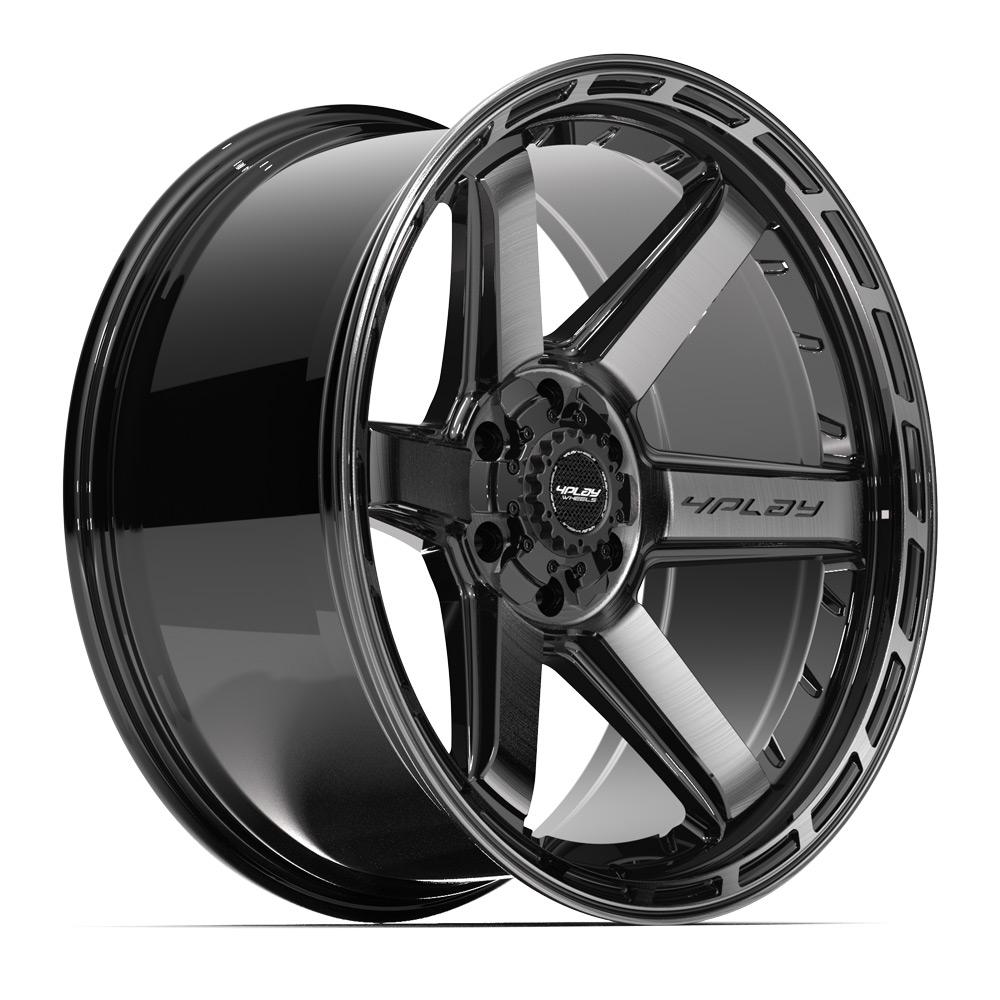 4PLAY 4P63 22x10 6x135 + 6x139.7 -18et Gloss Black Brushed with Tinted Clear Wheel