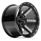4PLAY 4P63 22x12 5x127 + 5x139.7 -44et Gloss Black Brushed with Tinted Clear Wheel