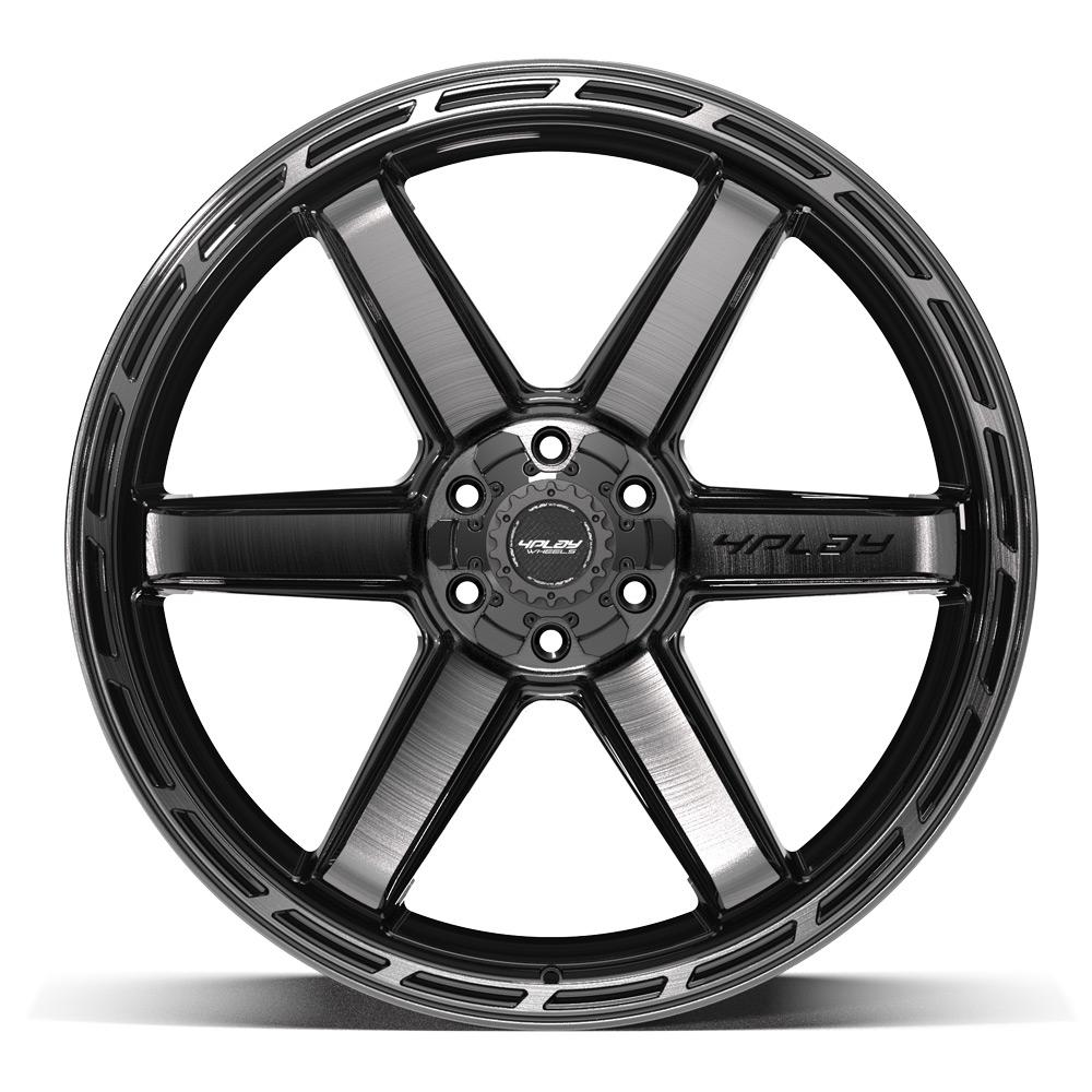 4PLAY 4P63 24x12 6x135 + 6x139.7 -44et Gloss Black Brushed with Tinted Clear Wheel